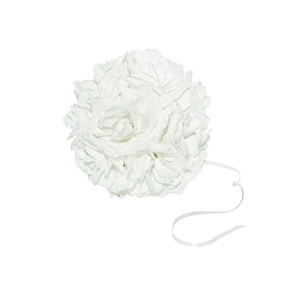 Boule de fleurs blanche D20cm