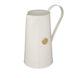 Broc en métal blanc H25cm