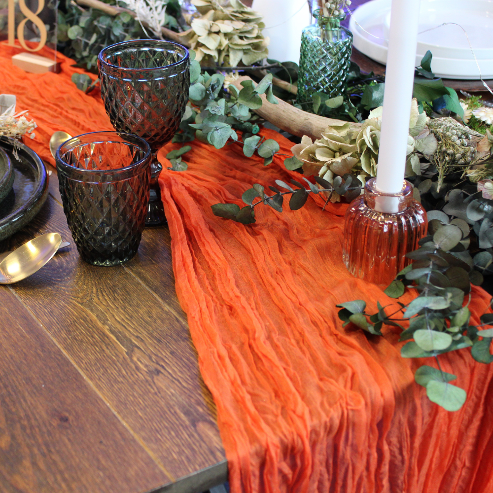 Chemin de table Cheesecloth- ORANGE Chemin de table Cheesecloth- ORANGE