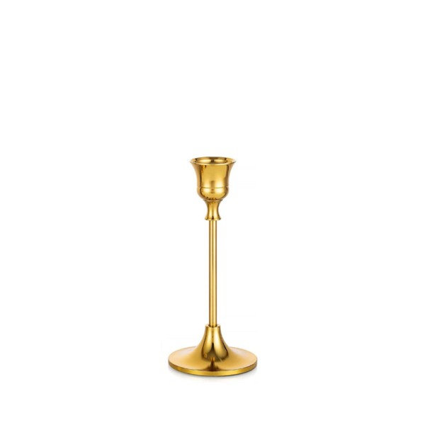 Location bougeoir fin doré H15cm
