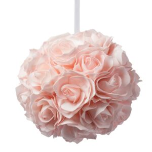 Location boule de fleurs rose pâle D30cm