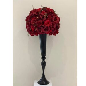Location boule de fleurs rouge/bordeaux D60cm