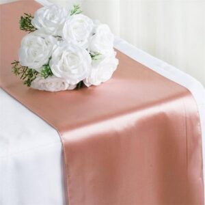 Location chemin de table Satin - Rose poudre