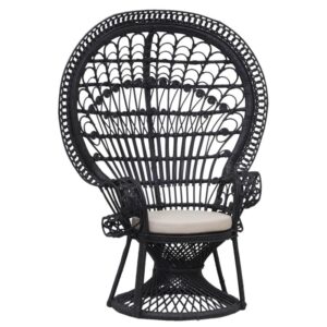 Location Fauteuil Emmanuelle en rotin NOIR