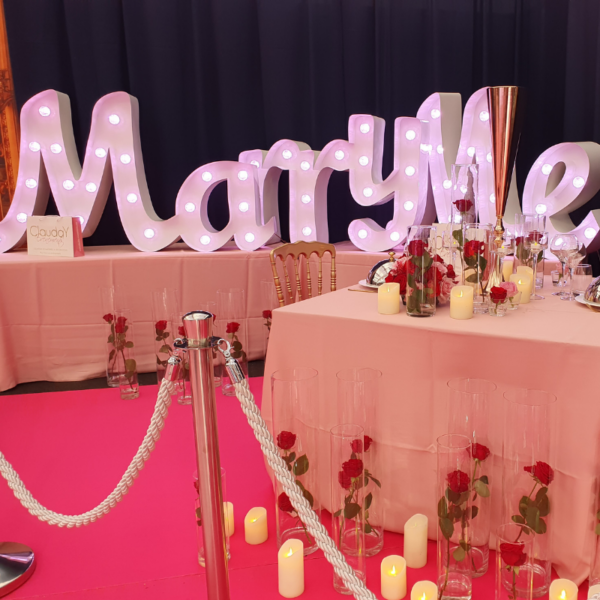 Location Grandes Lettres "Marry Me" lumineux H1m20 -Nouvelle génération