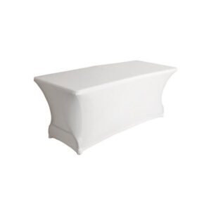 Location housse buffet Lycra - Blanc