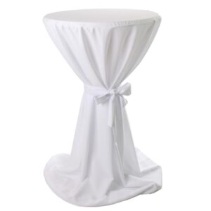 Location housse en tissus Prestige BLANC D80cm - Pour mange-debout