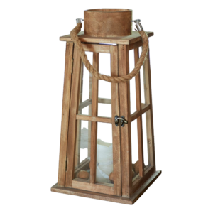 Location Lanterne en bois Chalet H45cm