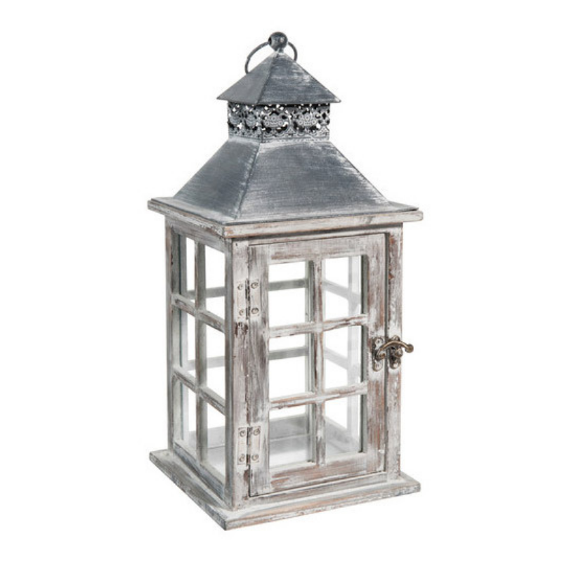 Location lanterne en bois vieilli H32cm Location lanterne en bois vieilli H32cm