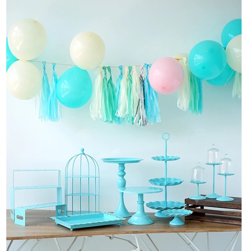 Location lot de 8 supports à gâteaux bleu Location lot de 8 supports à gâteaux bleu