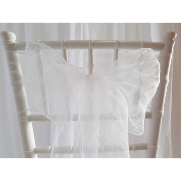 Location nœud de chaise Organza - Blanc