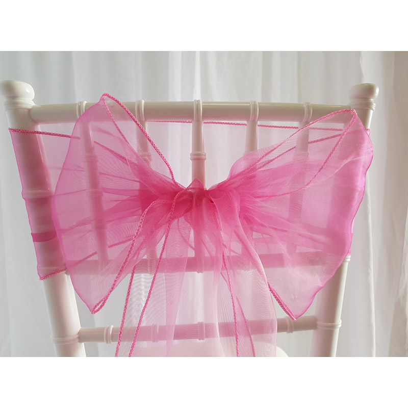 Location nœud de chaise Organza - Framboise Location nœud de chaise Organza - Framboise