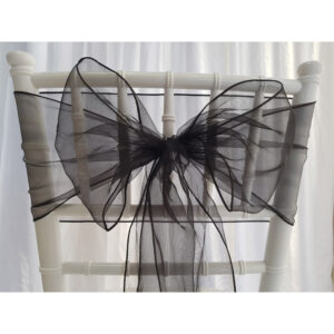 Location nœud de chaise Organza - Noir