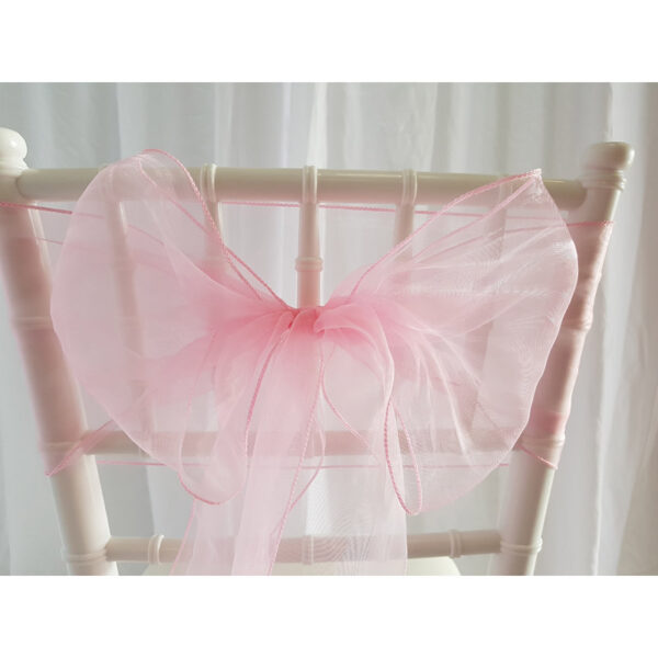 Location nœud de chaise Organza - Rose pale