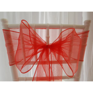 Location nœud de chaise Organza - Rouge