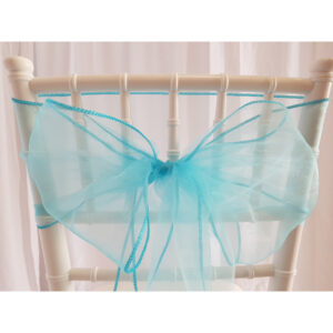 Location nœud de chaise Organza - Turquoise