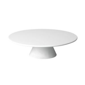 Location Plateau pâtissier rond blanc sur pied H8cm