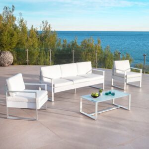 Location salon de jardin CANCUN- Blanc