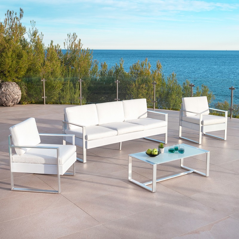 Location salon de jardin CANCUN- Blanc Location salon de jardin CANCUN- Blanc