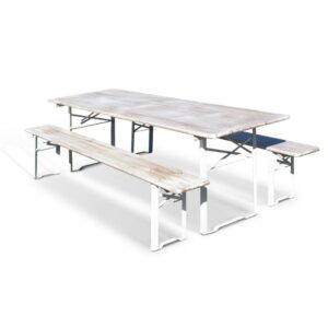 Location table de brasserie- Blanc vieilli