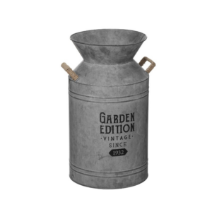 Pot à lait en zinc "Garden" H48cm - zinc et jute
