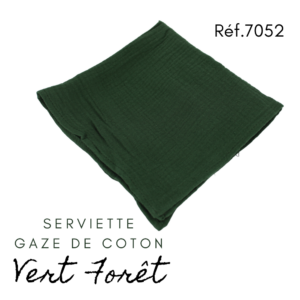 Serviette Gaze de coton - Vert Forêt